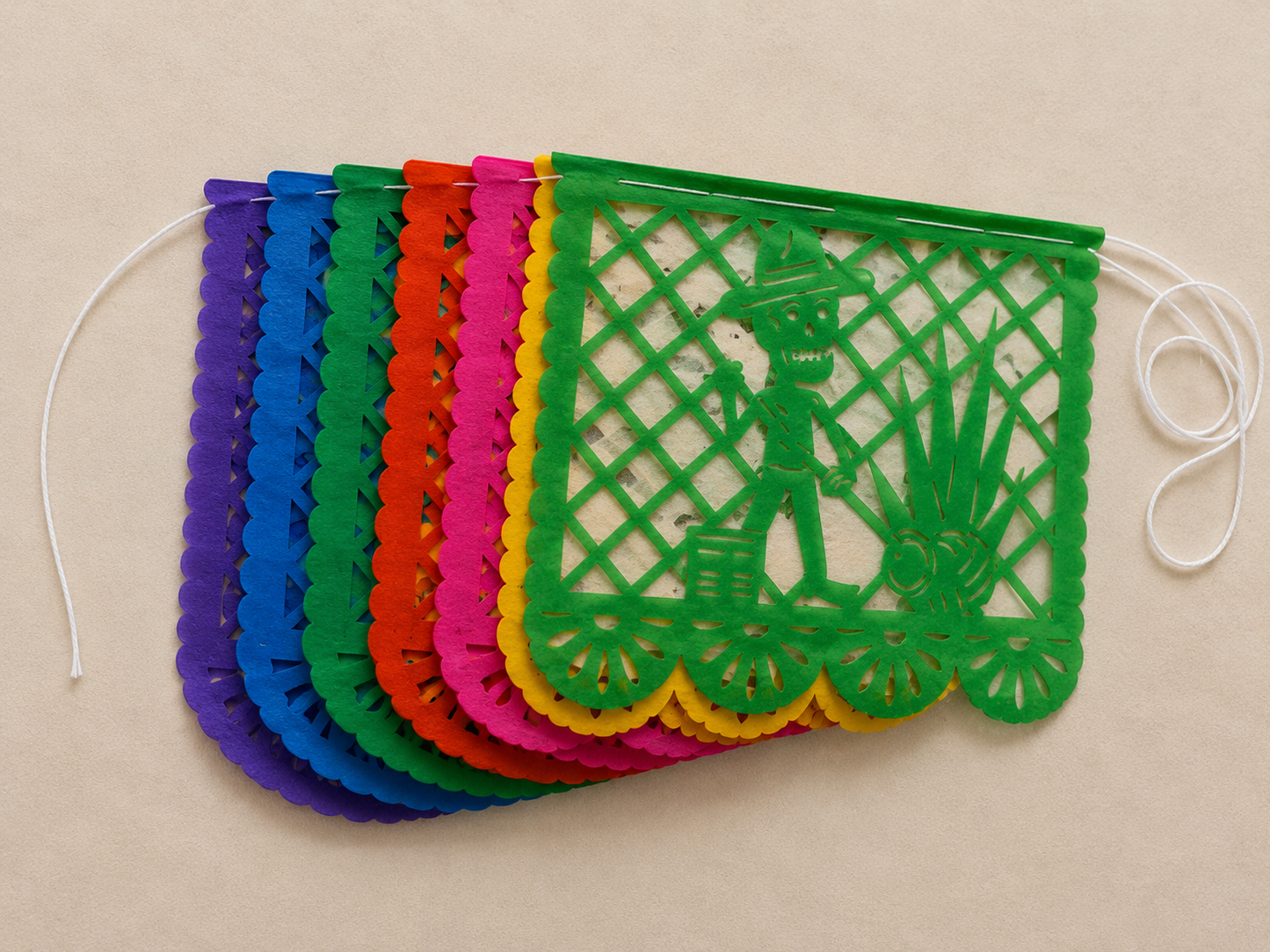 Papel Picado Dia de Muertos Garland