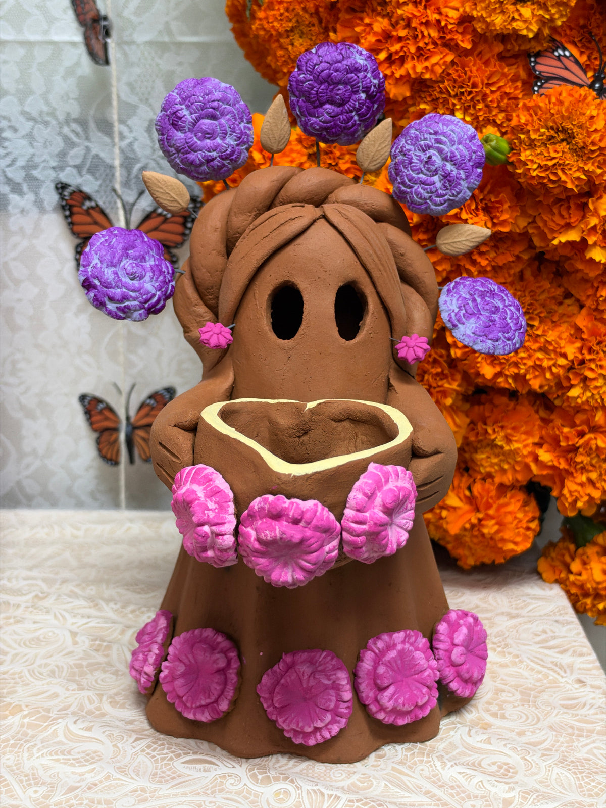 Fantasmita/Ghost Amor en Flor 💜🌸 9”