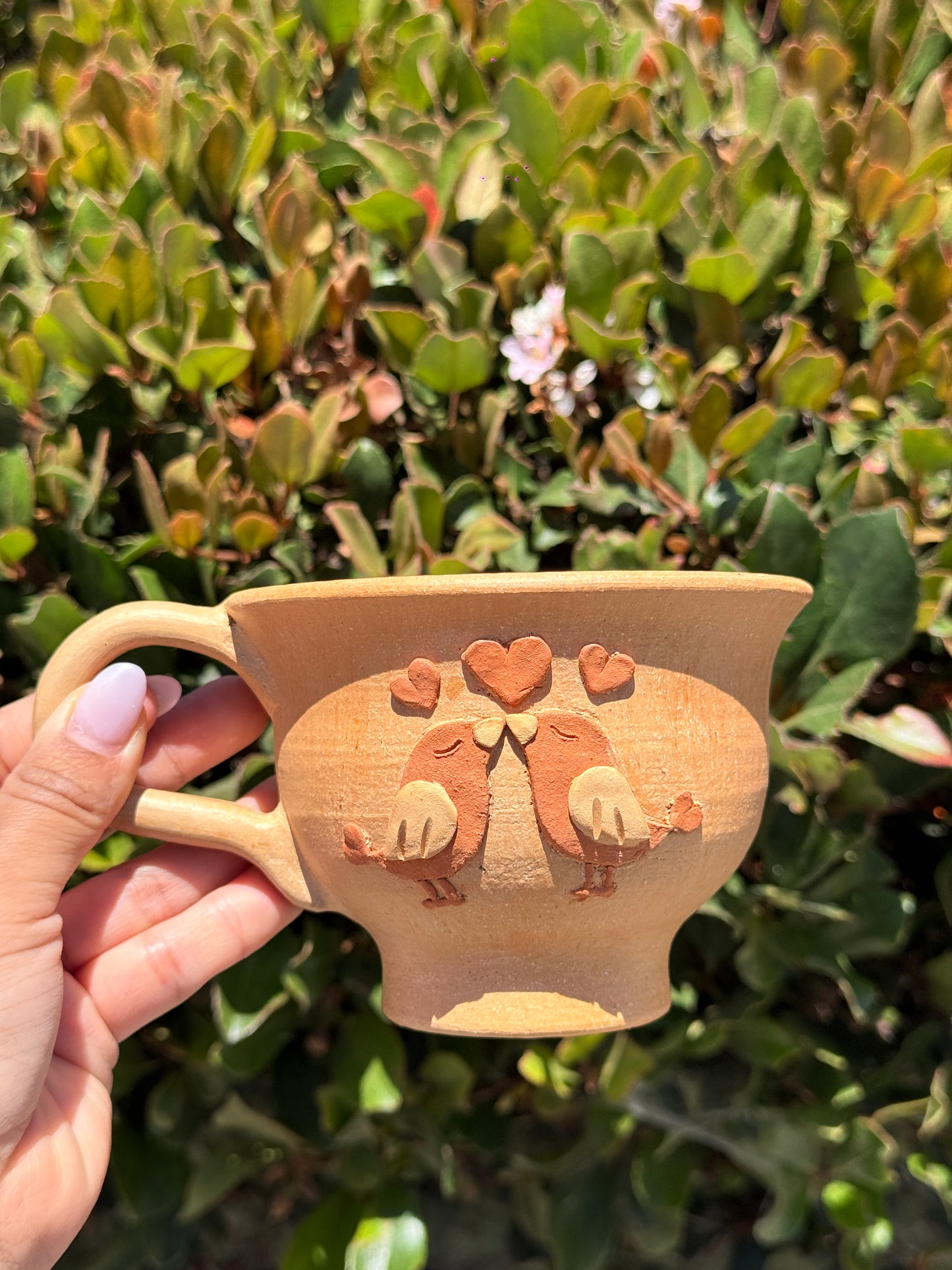 "Lovebird" teacup style coffee mug