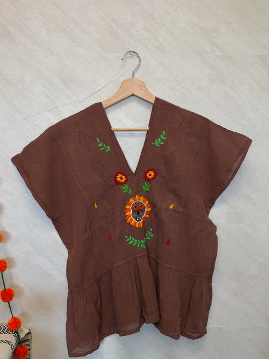 Catrin Blouse "Chocomilk" M/L