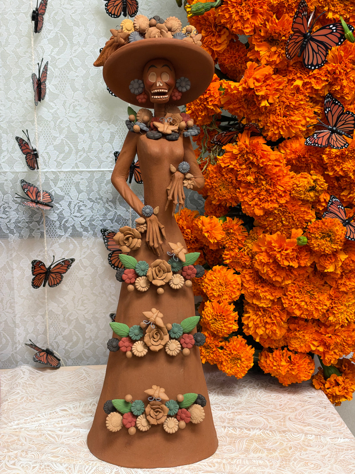 Catrinas con Sombrero Metepec 18”