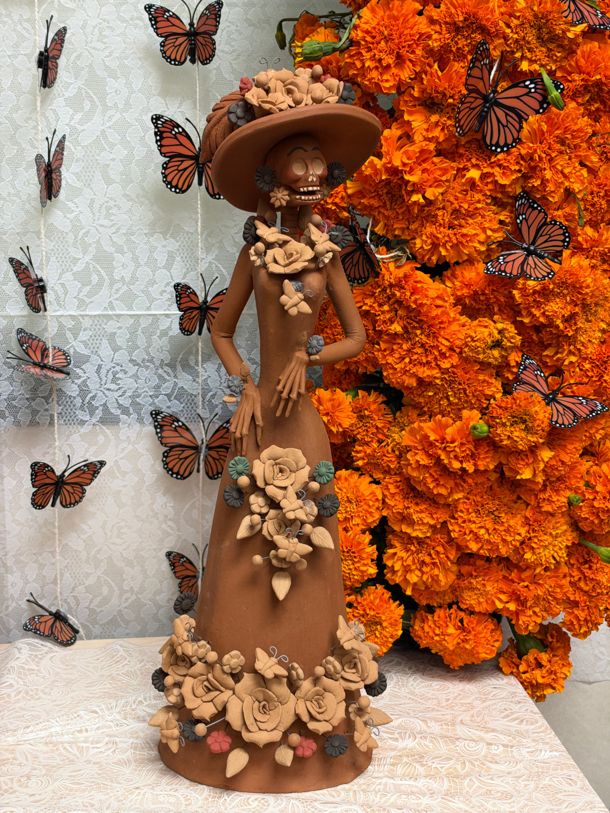 Catrinas con Sombrero Metepec 18”