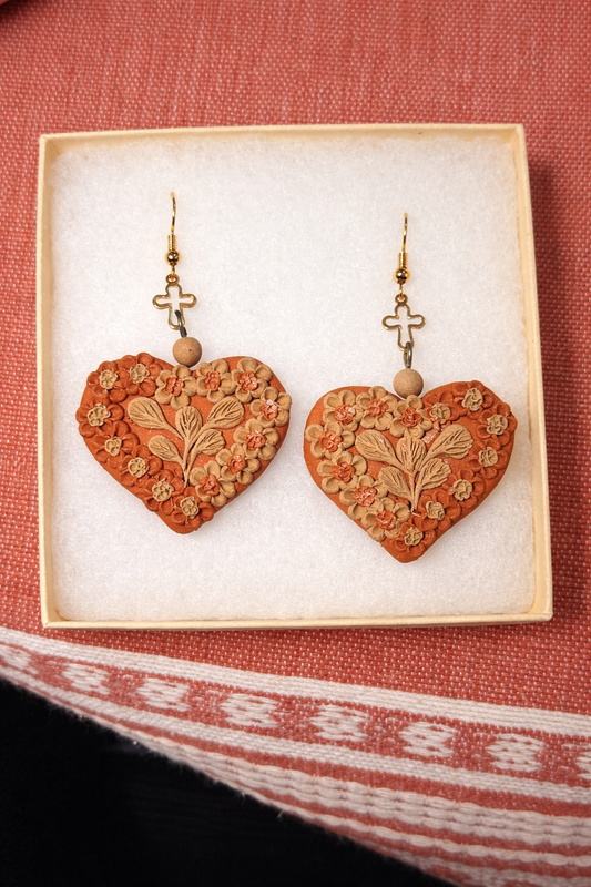 "Faith" Heart Shaped Filigrana Earrings