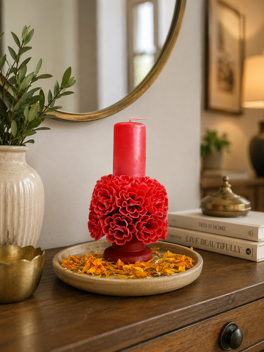 Bee wax Candle - Red Tone