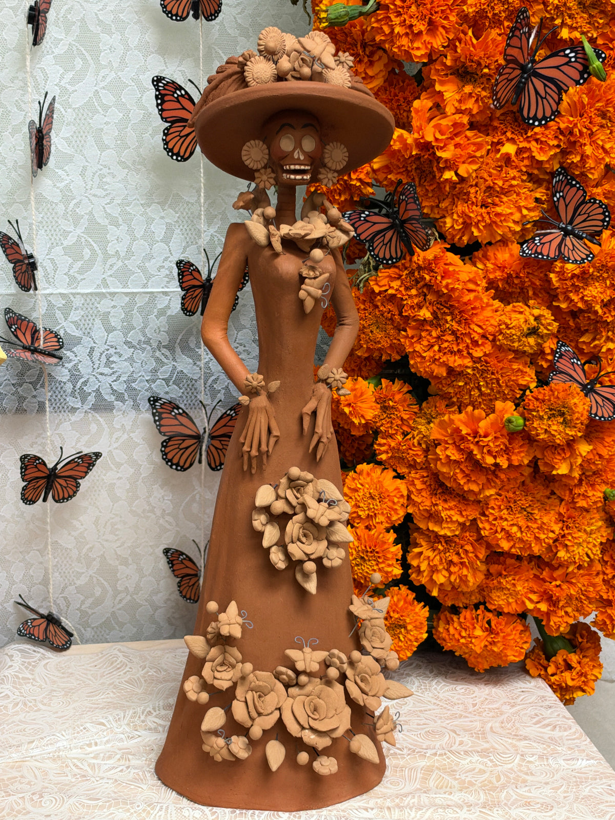 Catrinas con Sombrero Metepec 18”