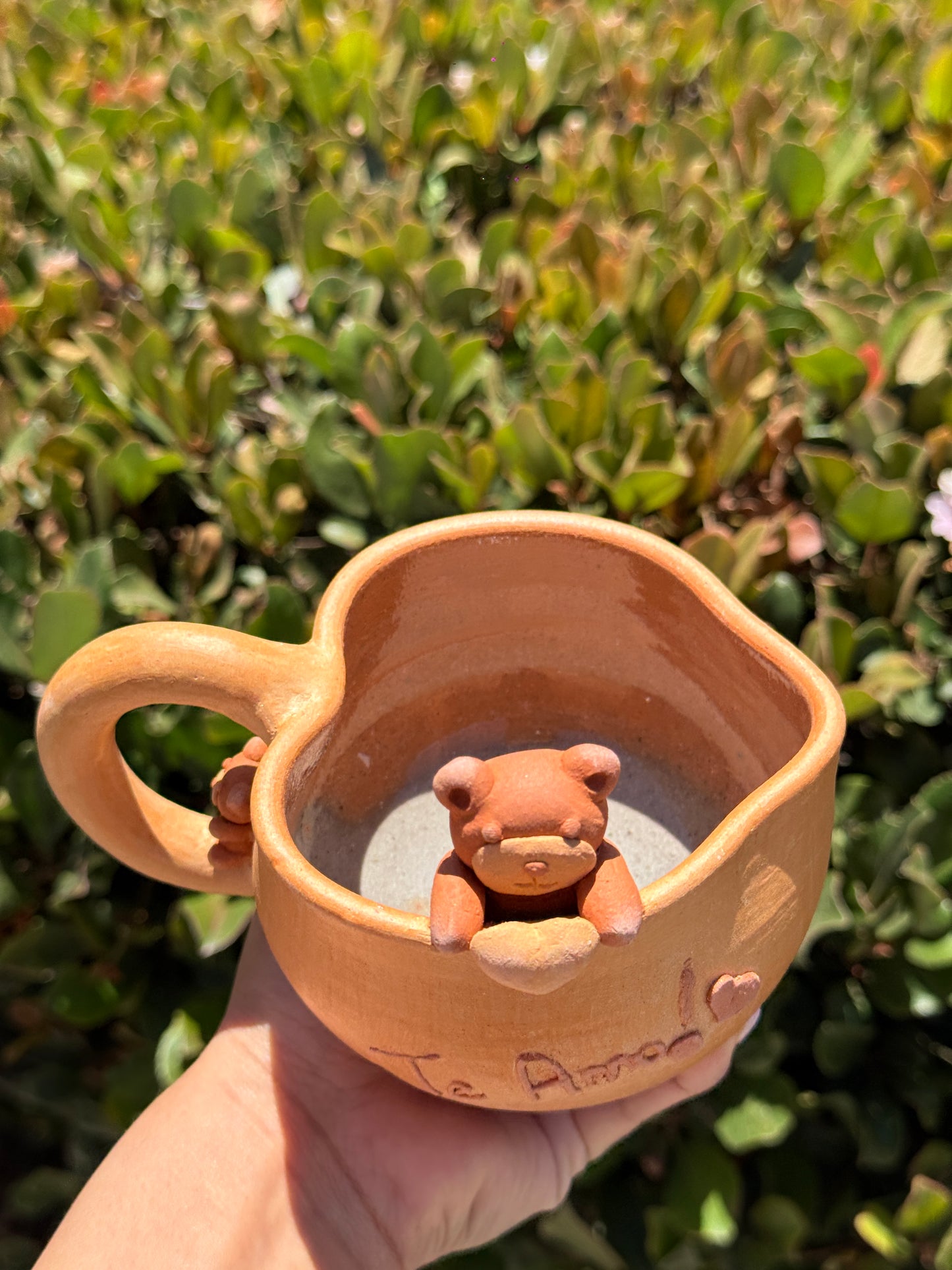“Te Amo” Natural Heart Bear Mug