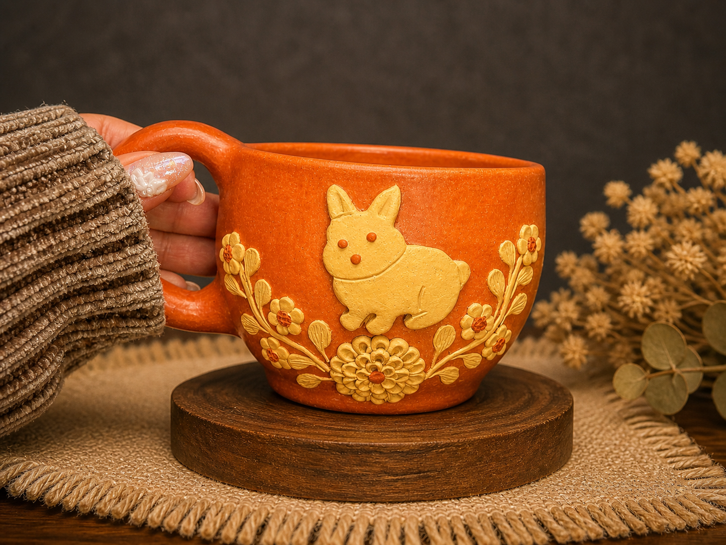 Bunny mug red tone