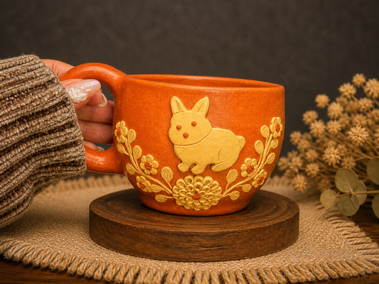 Bunny mug red tone