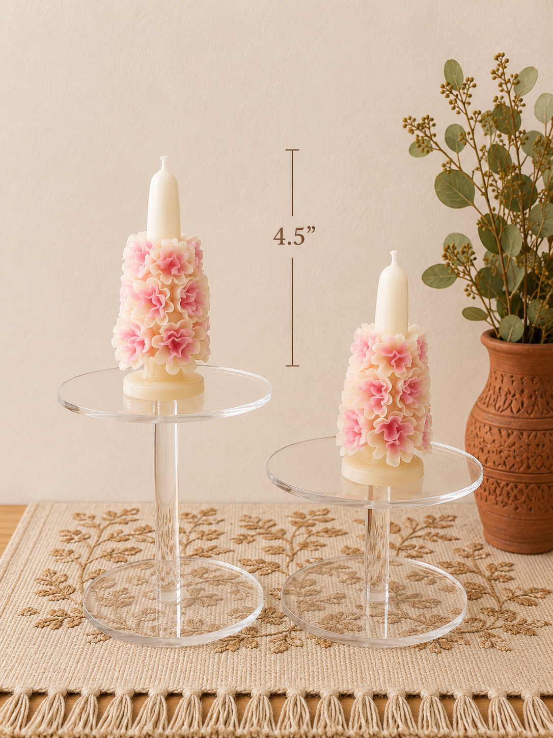Ivory/Pink 4.5" Candle
