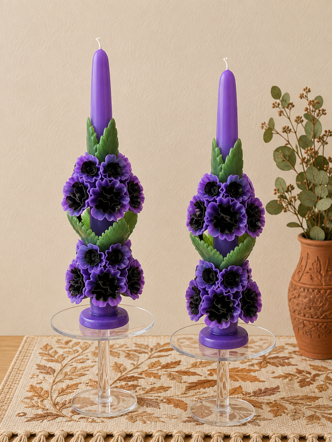 Purple/Black 11.5" Candle