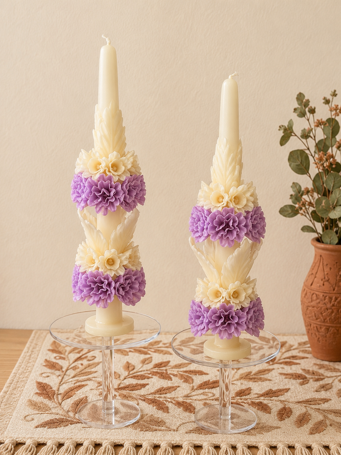 IVORY/LILAC 11.5" CANDLE