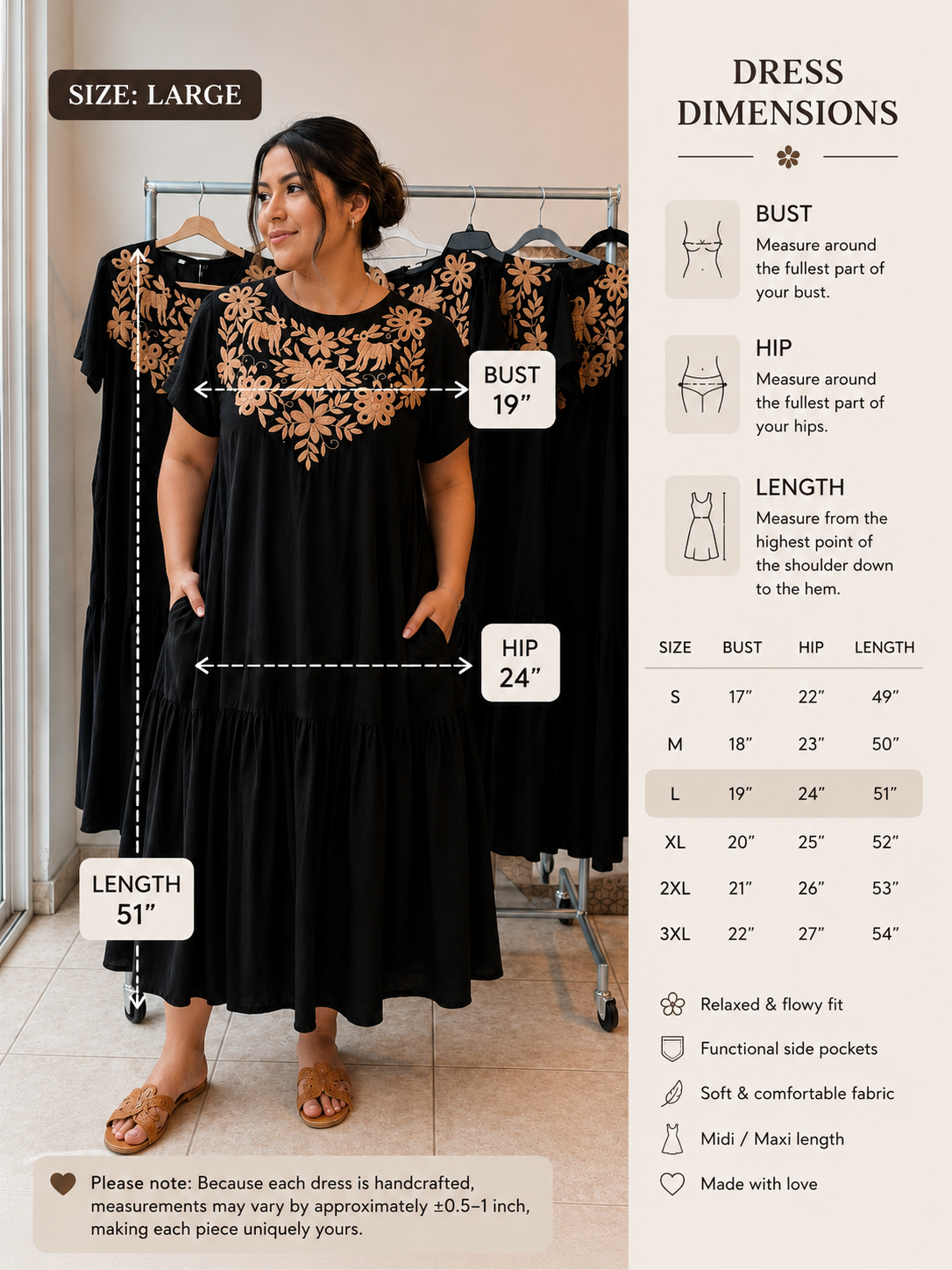 OTOMI DRESS - Black