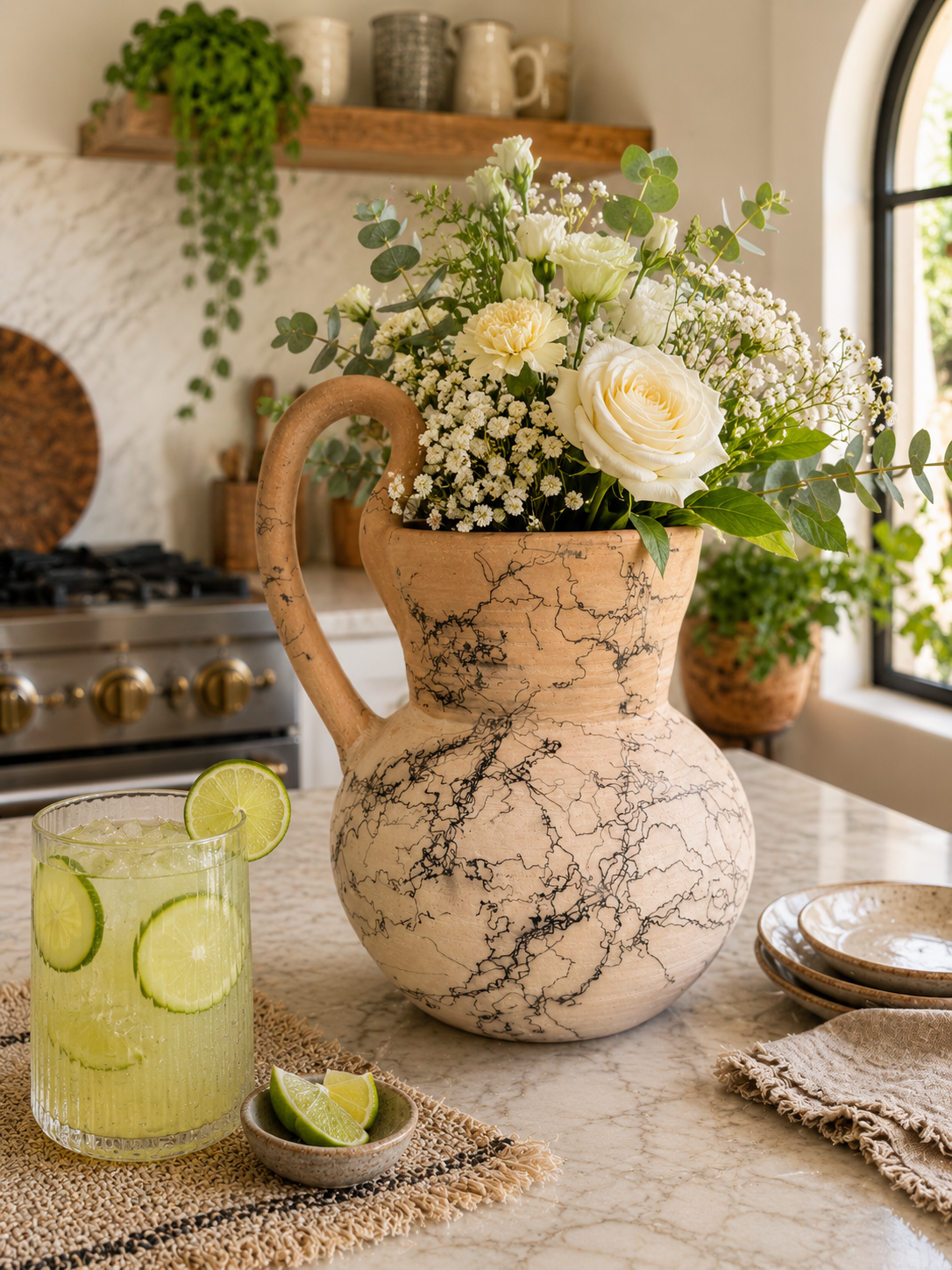 Bigu Half Natural/White Pitcher/Jarra 1.5L