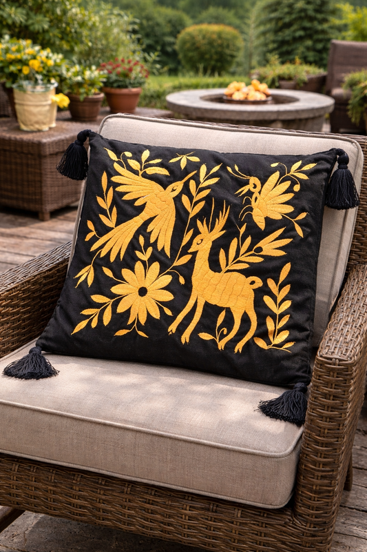Gold and black Otomi Pillowcase