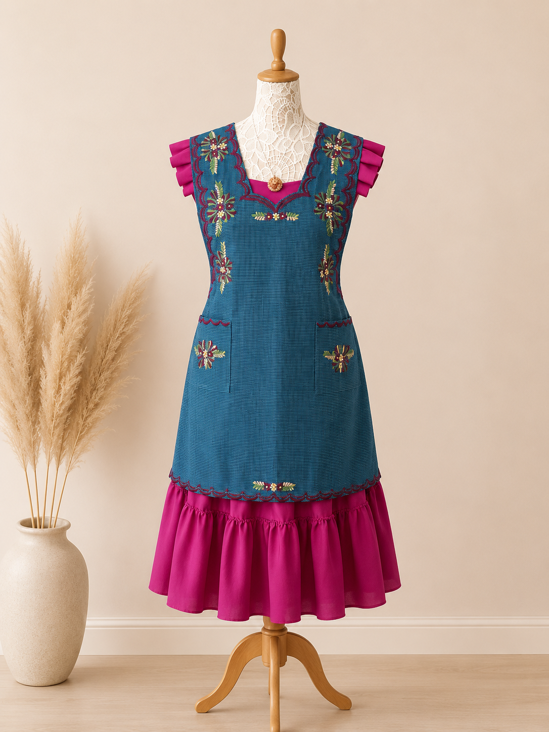 "Gladys" Embroidered Apron/ Mandil (40)