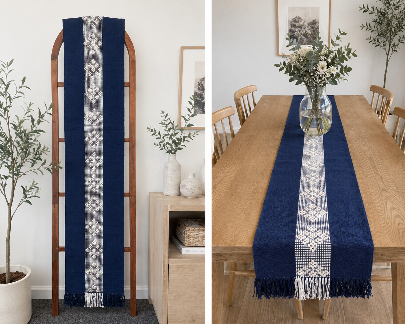Navy Blue Table Runner/ Camino de Mesa Azul