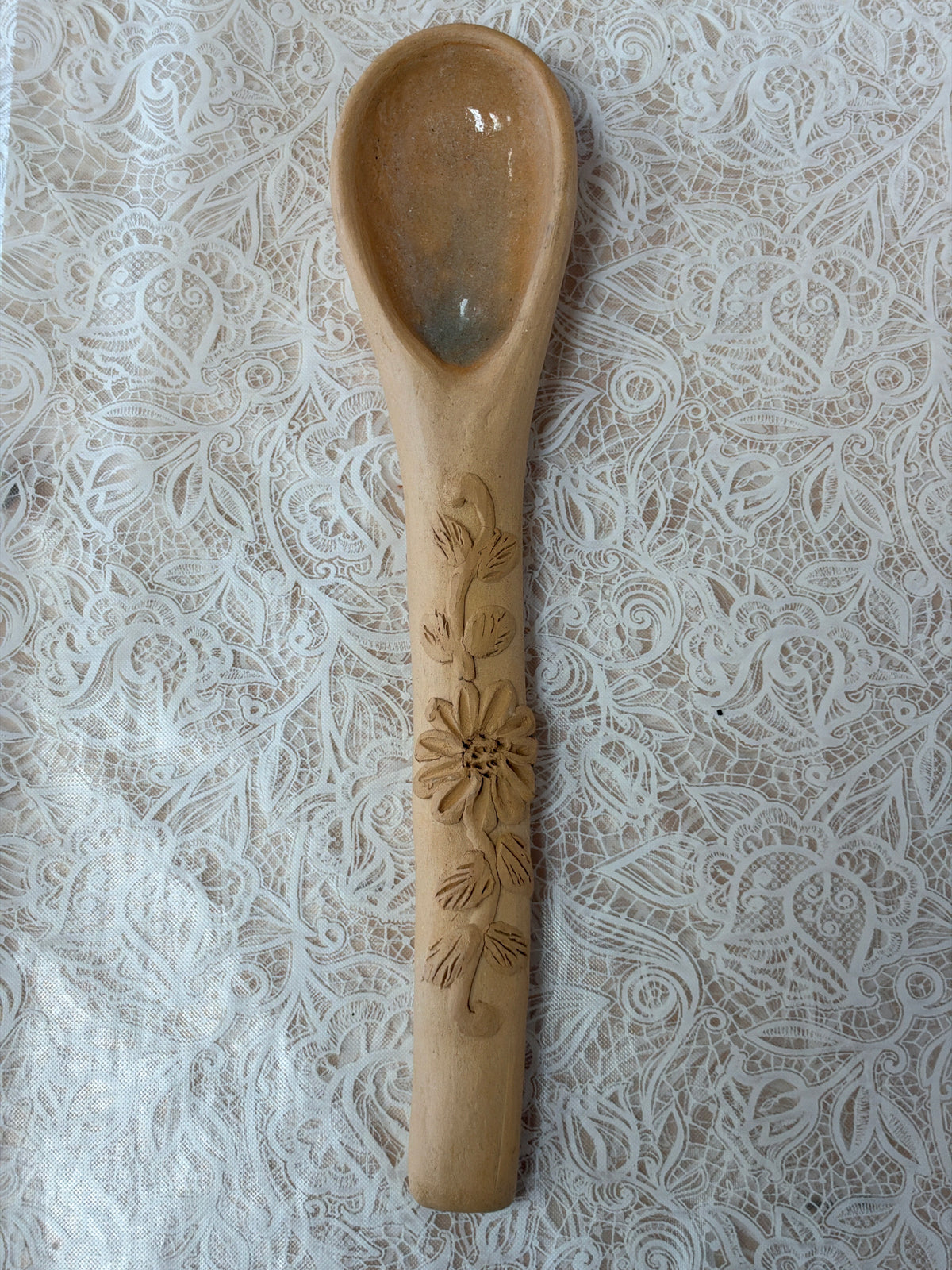 Natural Embroidered Spoon