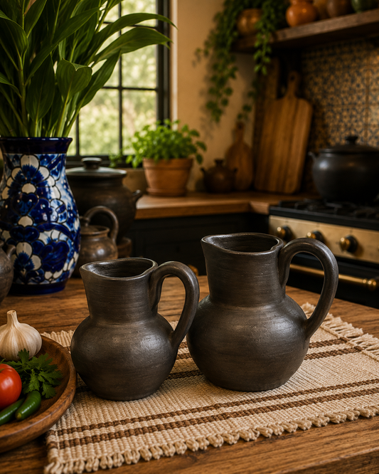 Ahumado pitcher / Jarra Chocolatera Barro Ahumado 1 L