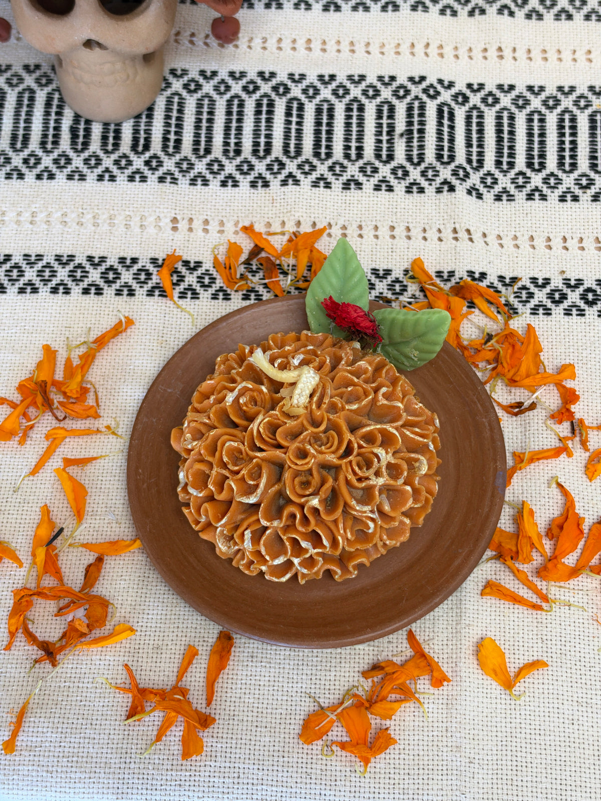 Cempasúchil Flower Candle