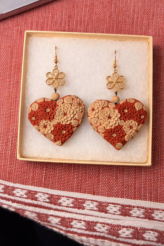 "Flower" Heart Shaped Filigrana Earrings