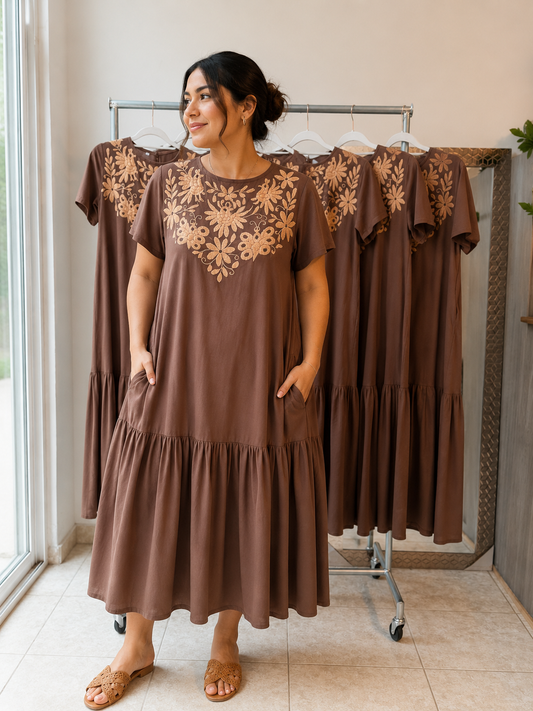 Otomí dress - brown