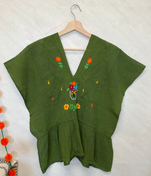 Green Catrina Blouse XL