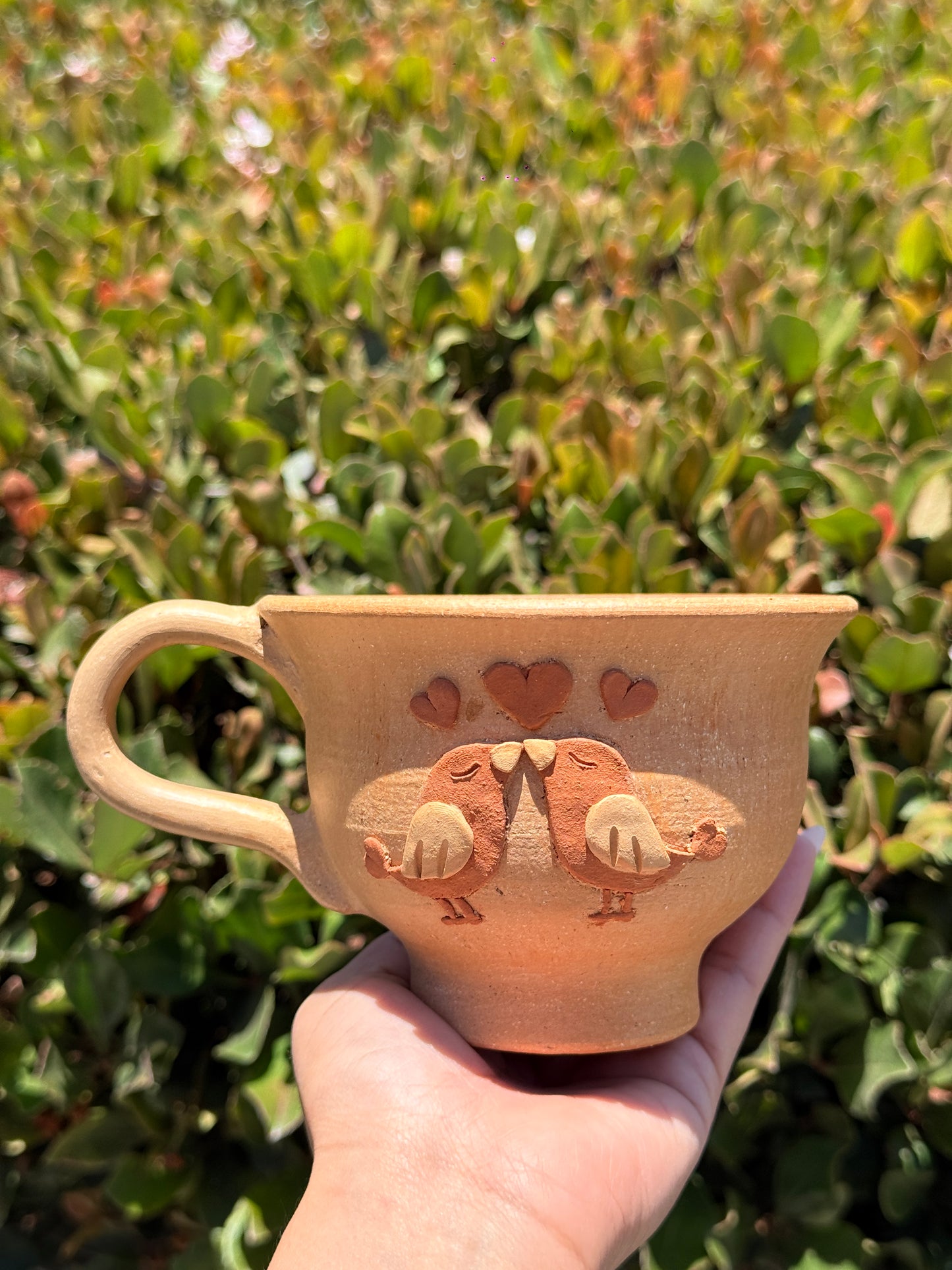 "Lovebird" teacup style coffee mug