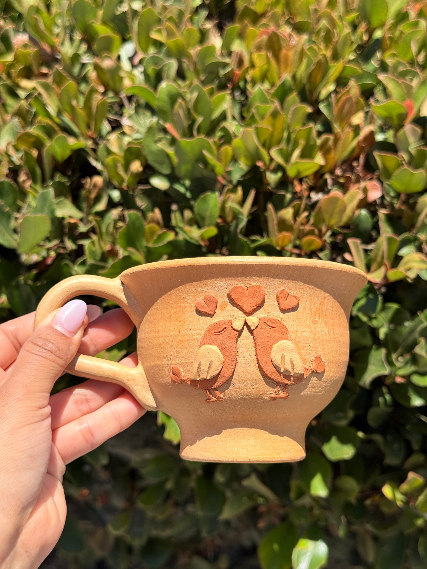 "Lovebird" teacup style coffee mug