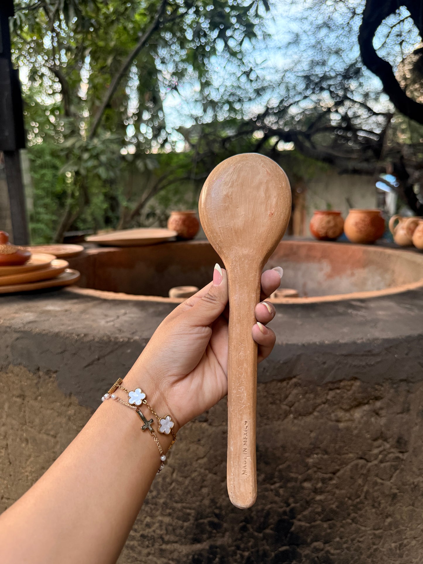 Natural Filigrana Serving Spoon 10.5”