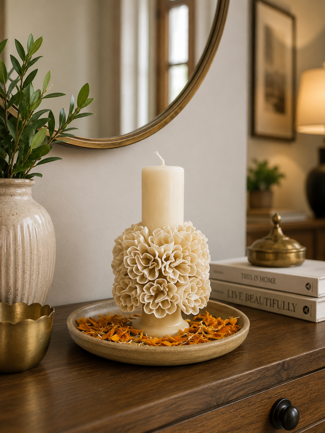 Bee wax candle - White tone