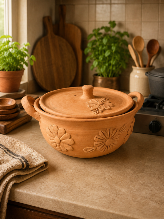 Cazuela bordada/ Natural Pot