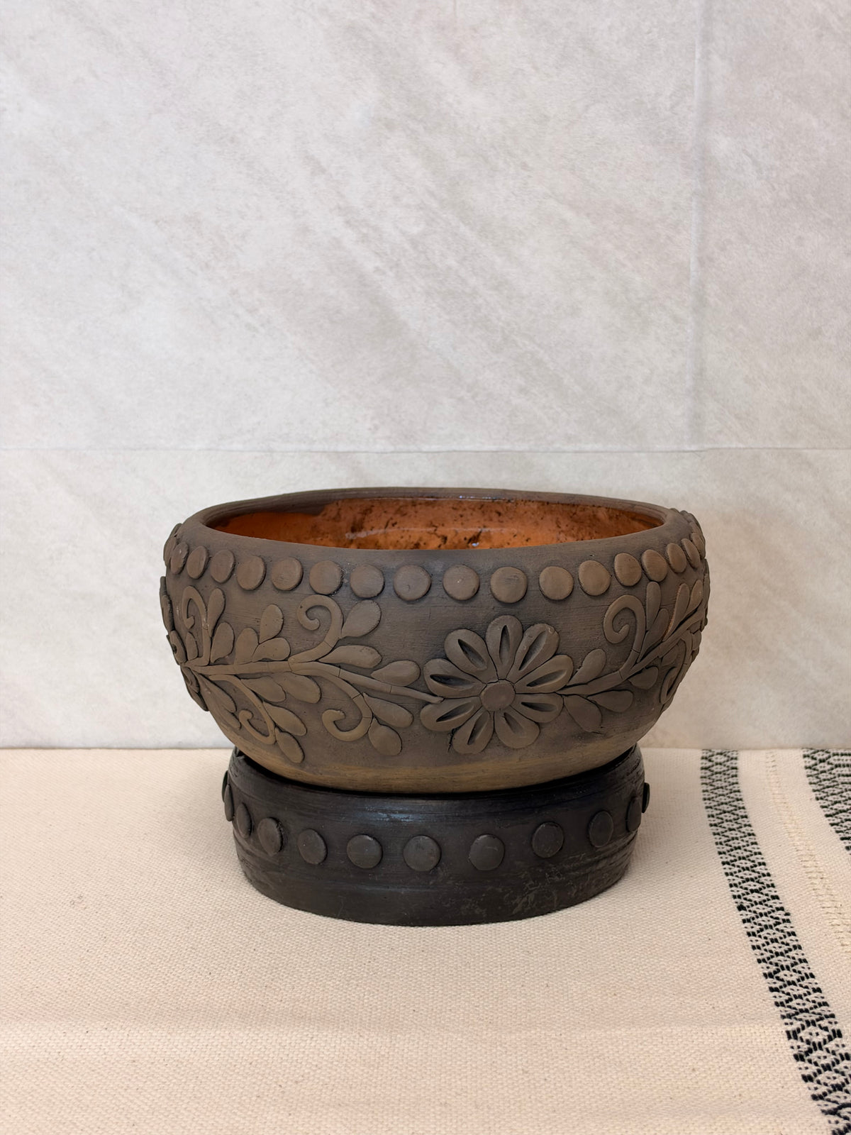 Embroidered Ahumado Vase