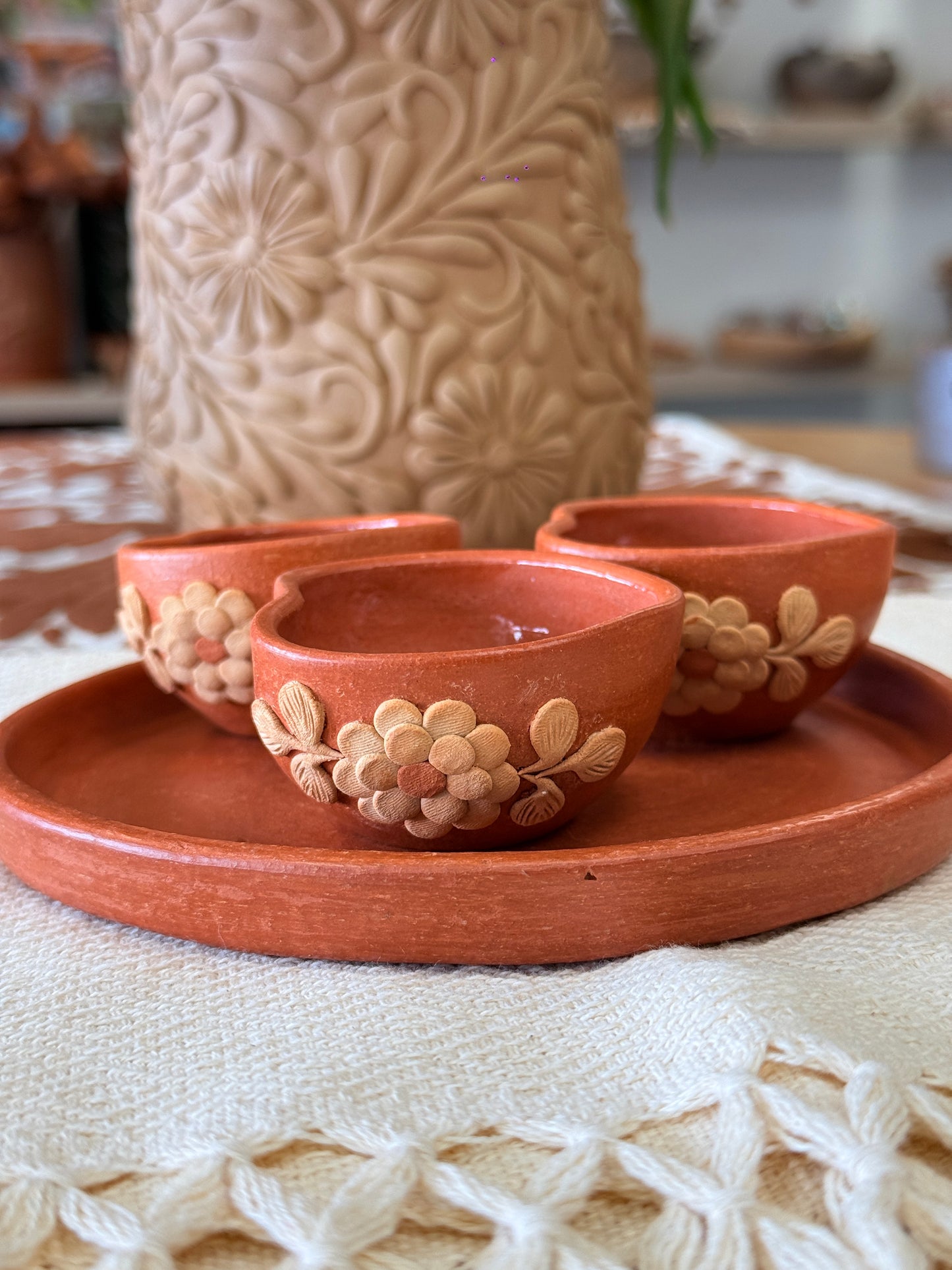 Heart Tequilero Set (tequileros+plate)