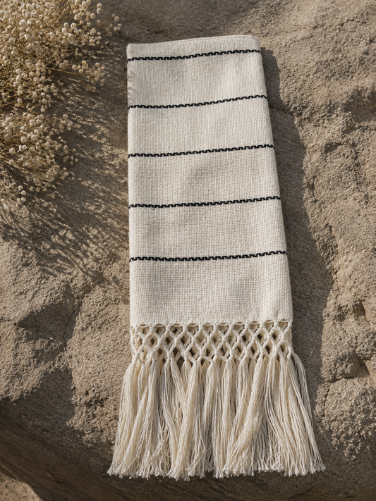 Natural with Black Striped Accents Napkin
