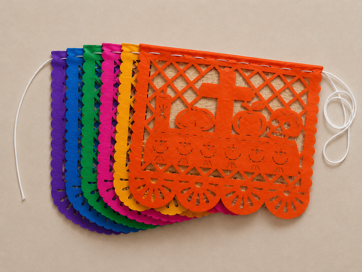 Papel Picado Dia de Muertos Garland
