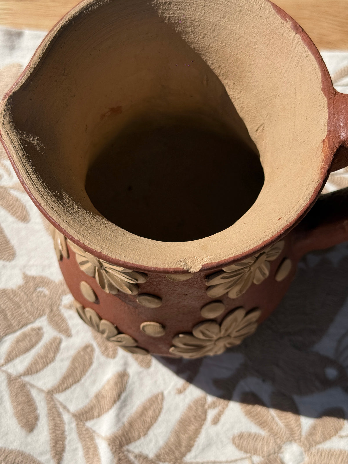 Decorative Floral Clay Pitcher LAST ACT