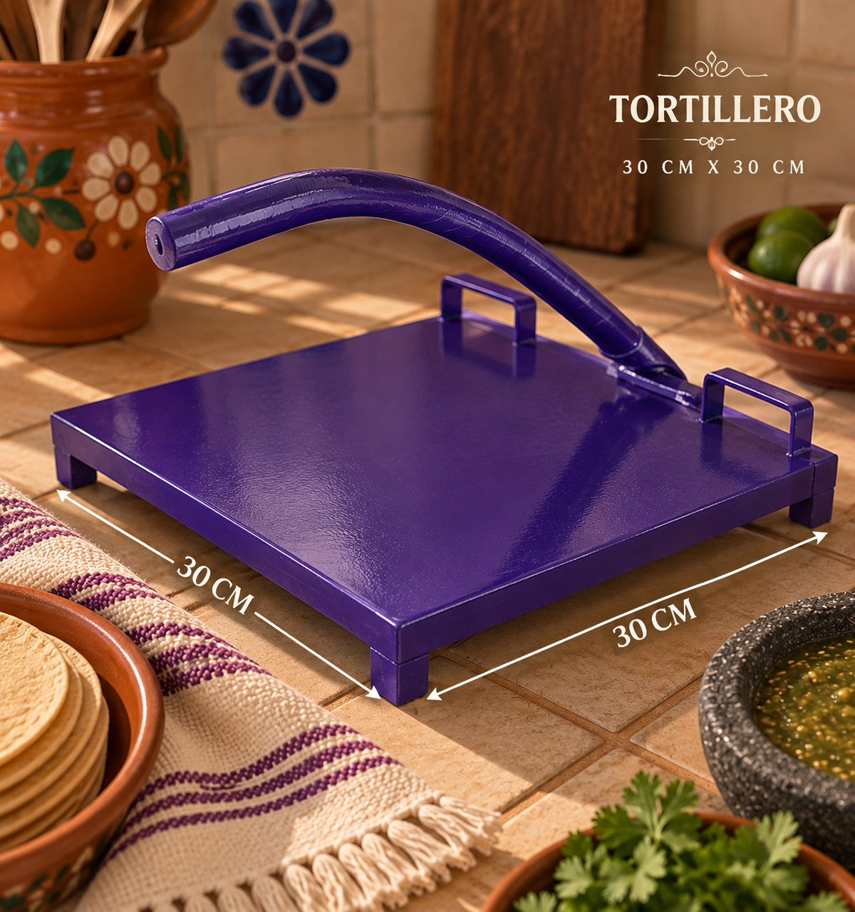 Solid Purple Tortilla Press 30 CM