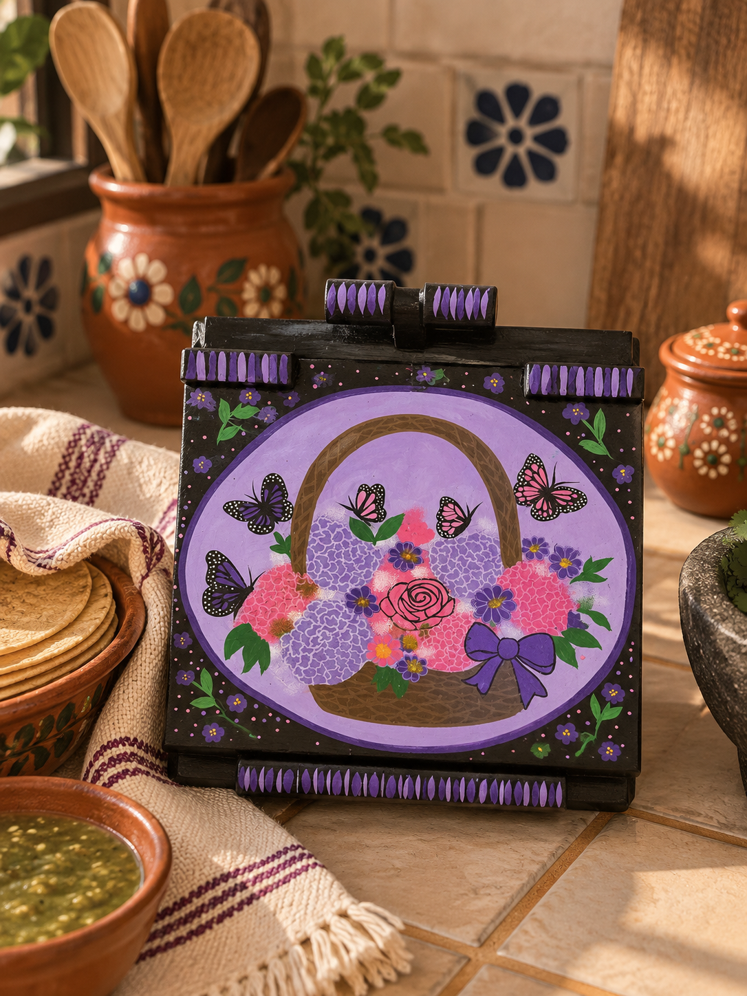 Floral Tortilla Press 20 CM
