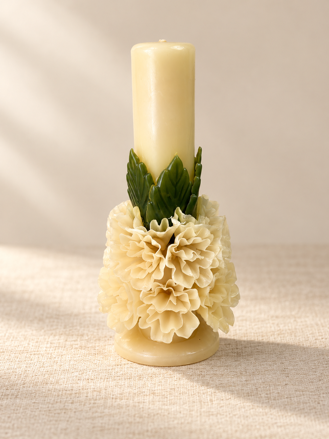 Ivory with Green Leaf 8.5”