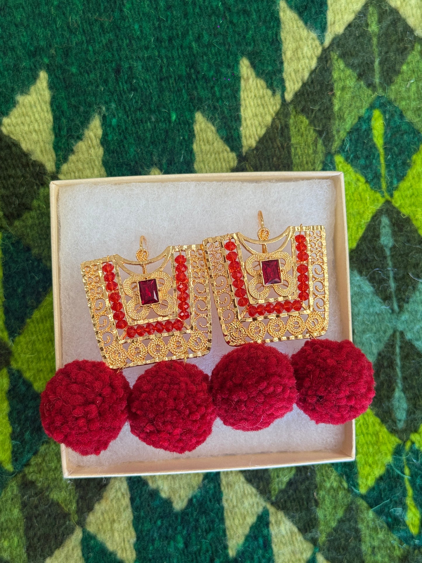 "Ruby" Huipil Earrings