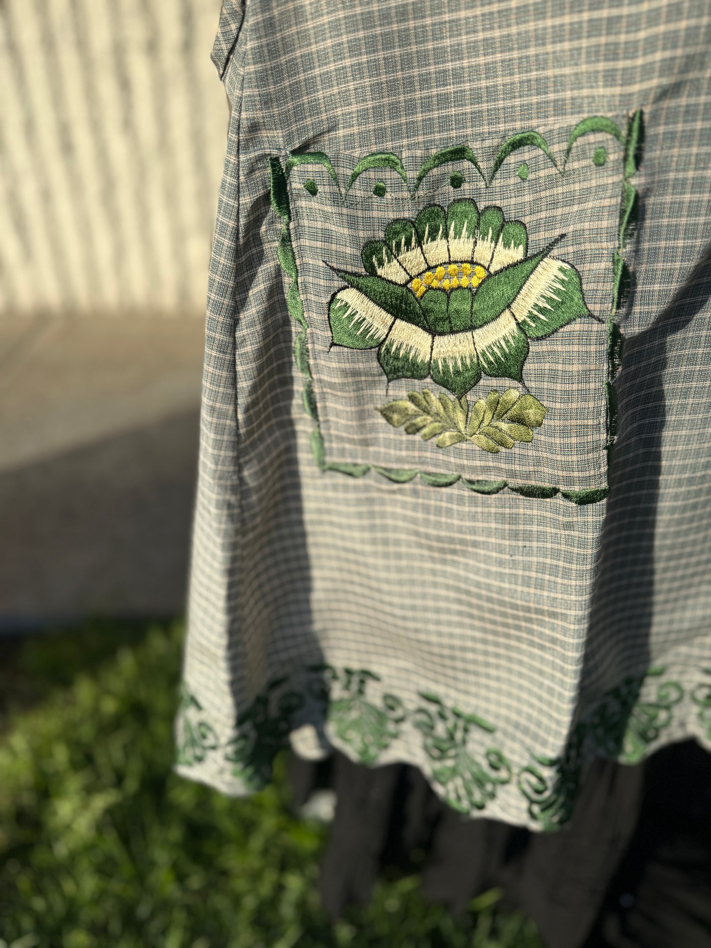 Green Flower Mandil/Apron 3XL