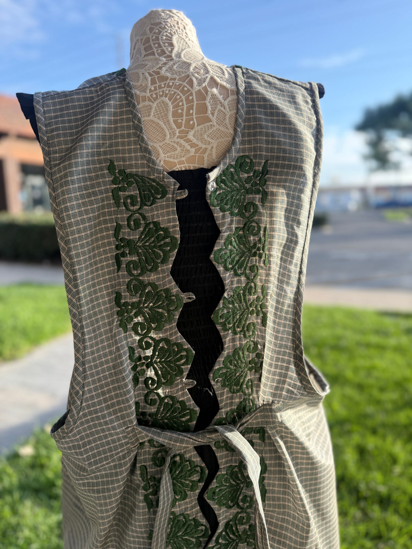 Green Flower Mandil/Apron 3XL