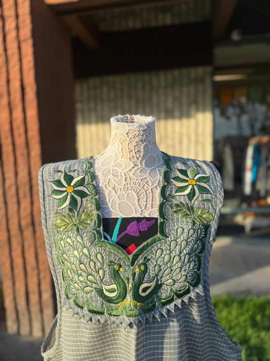 Green/Sage Peacock Mandil/Apron 3XL