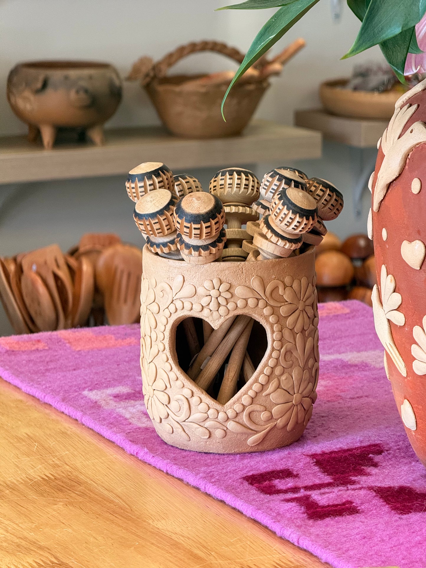 Natural Heart Spoon Holder