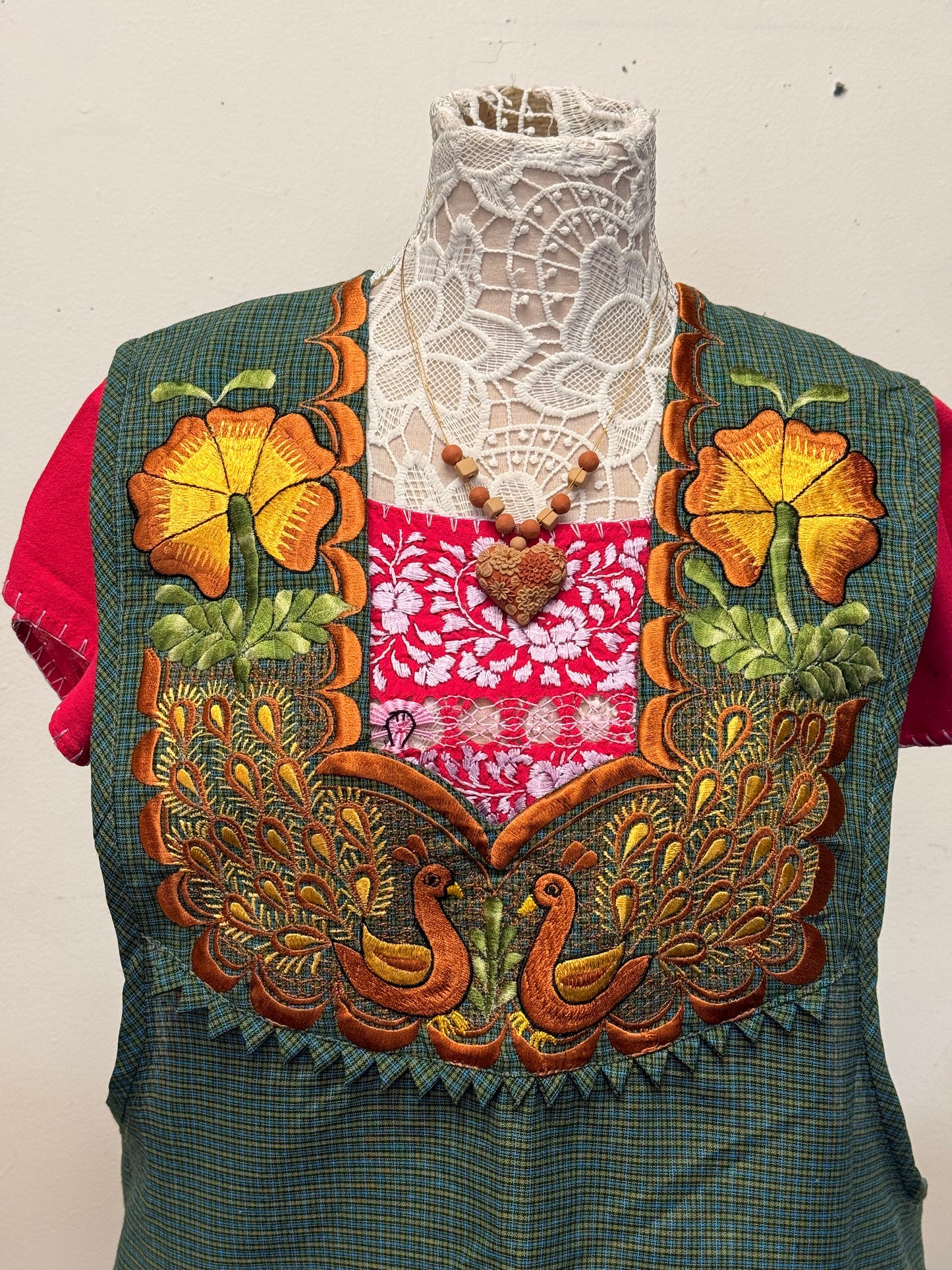 "Gloria" Orange + Green Apron/Mandil 2X