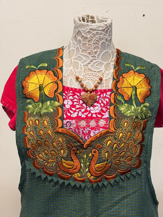 "Gloria" Orange + Green Apron/Mandil 2X