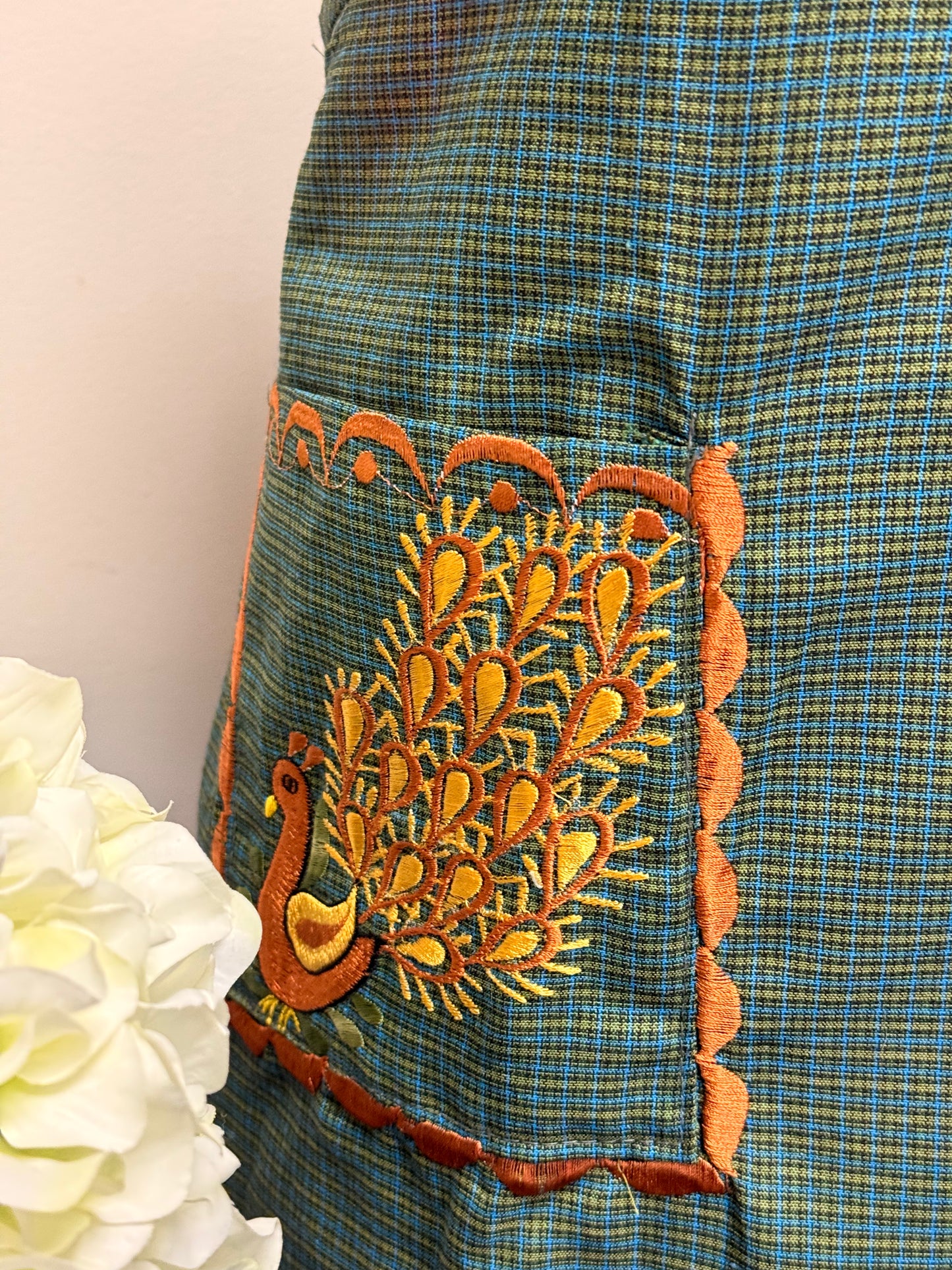 "Gloria" Orange + Green Apron/Mandil 2X