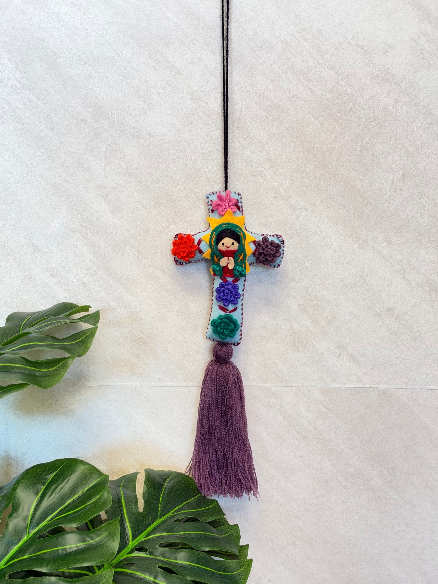 Cross Virgencita Tassel