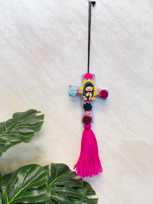Cross Virgencita Tassel