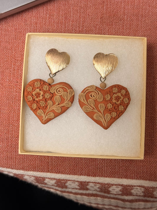 "Celine" Filigrana Heart Shaped Earrings